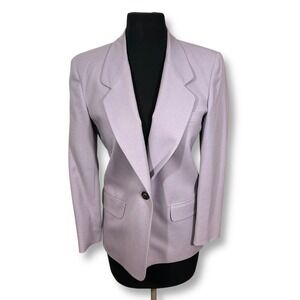 EUC Vintage Talbots Wool Blazer Single‎ Button Lavender Womens Jacket 2 Petite